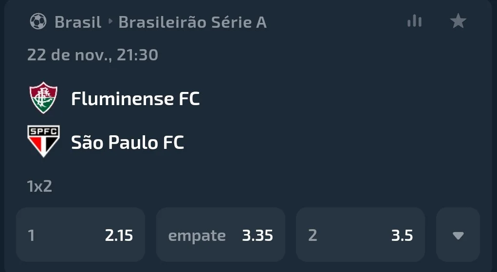 Odds VLW Bet no jogo Fluminense x São Paulo