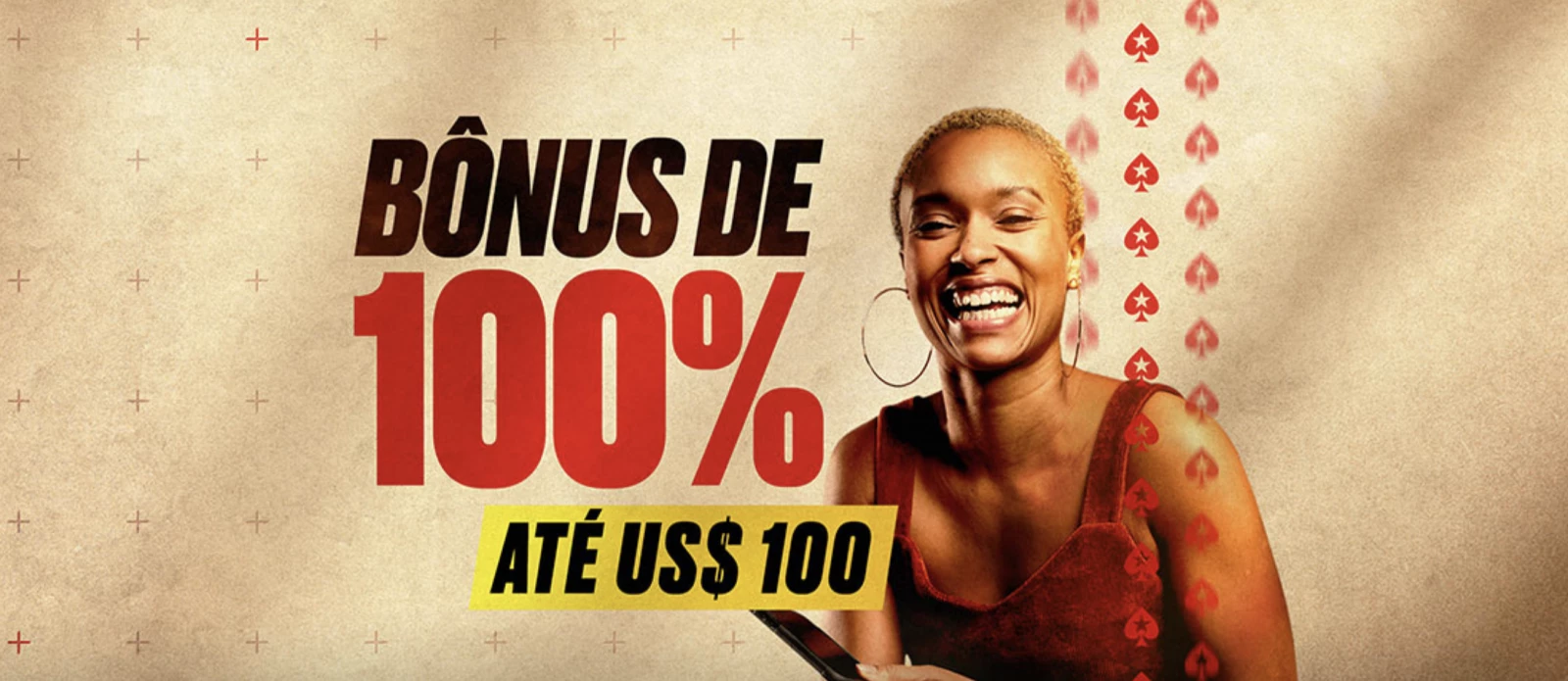 Banner do bônus de US$ 100 da Pokerstars Cassino